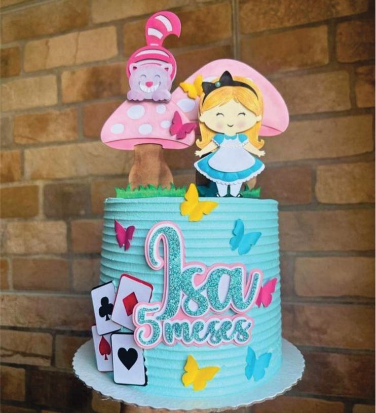 topo de bolo Alice no país das maravilhas