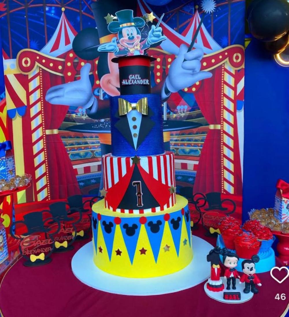 topo de bolo mickey circo