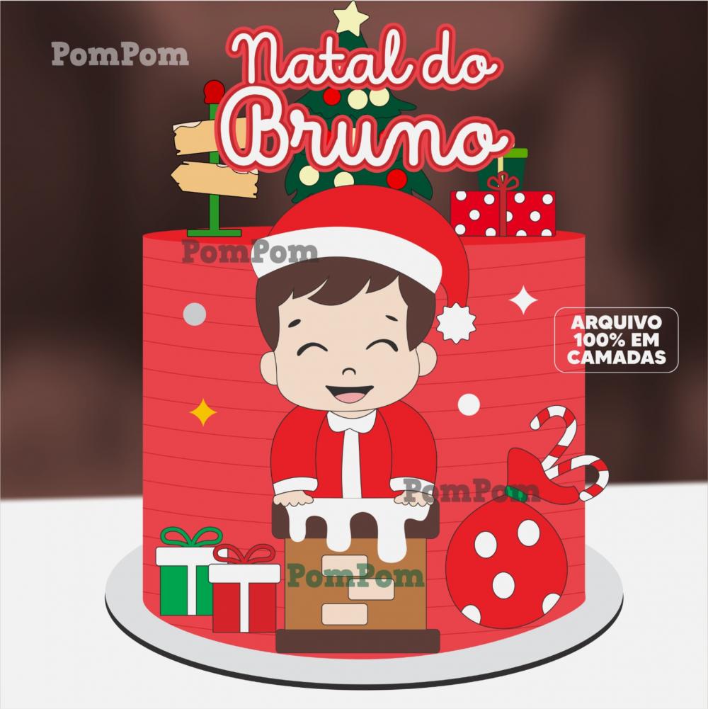 topo de bolo natal menino