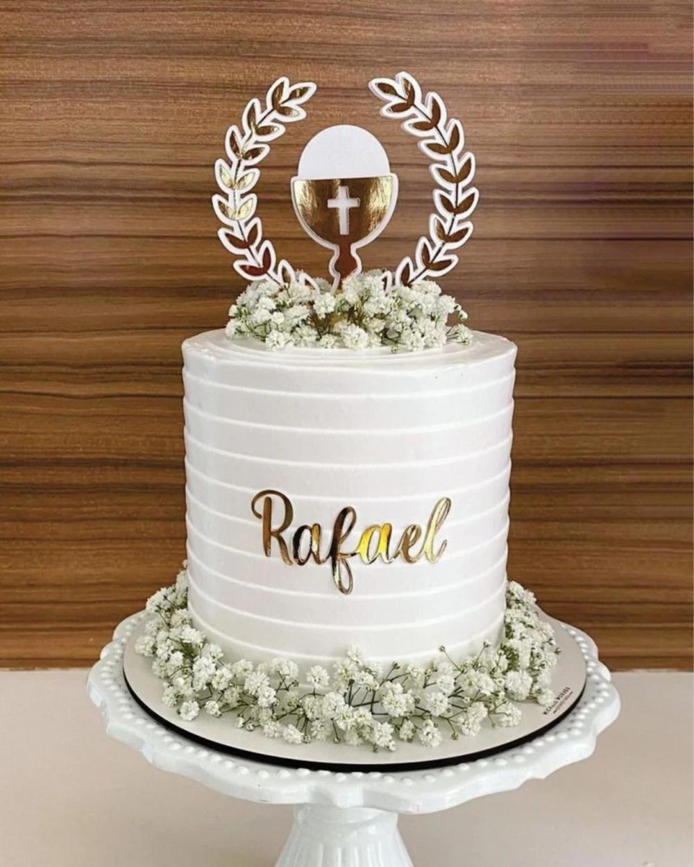 topo de bolo crisma cálice