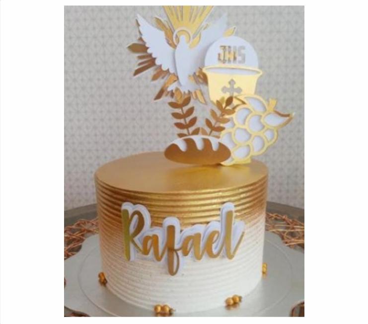 topo de bolo primeira eucaristia