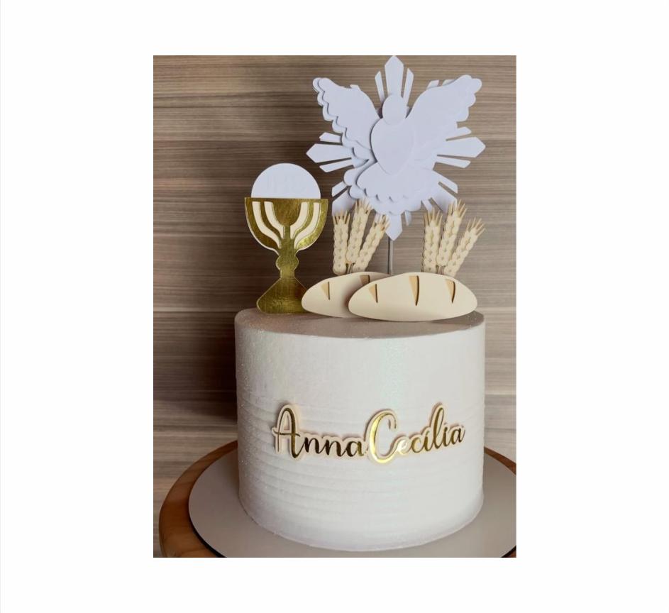 topo de bolo primeira eucaristia