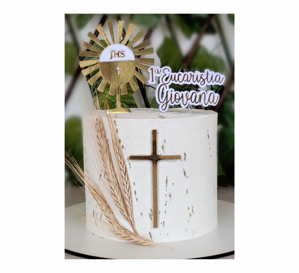 topo de bolo primeira eucaristia