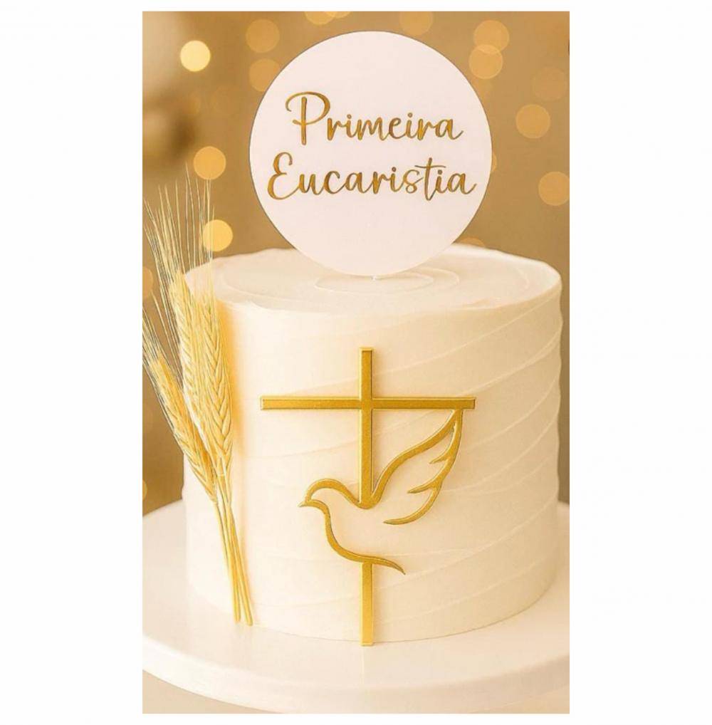 topo de bolo primeira eucaristia