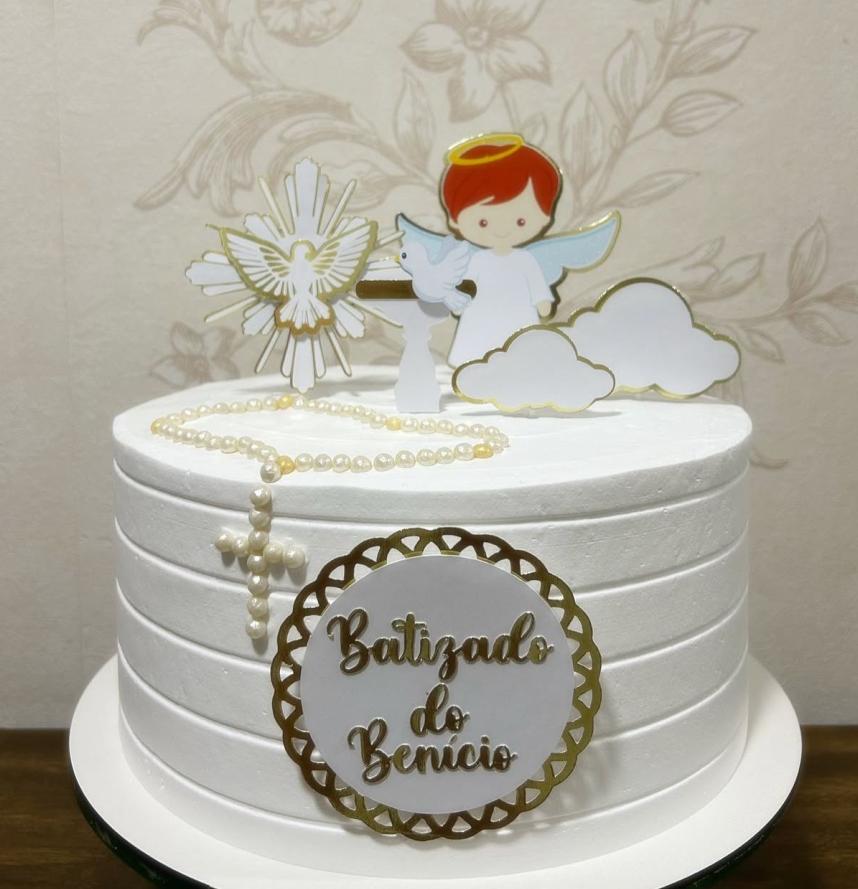 topo de bolo batizado menino