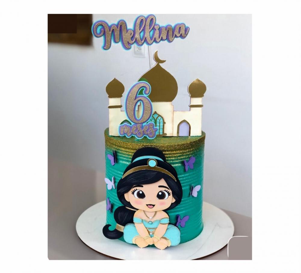 topo de bolo Jasmine mesversário