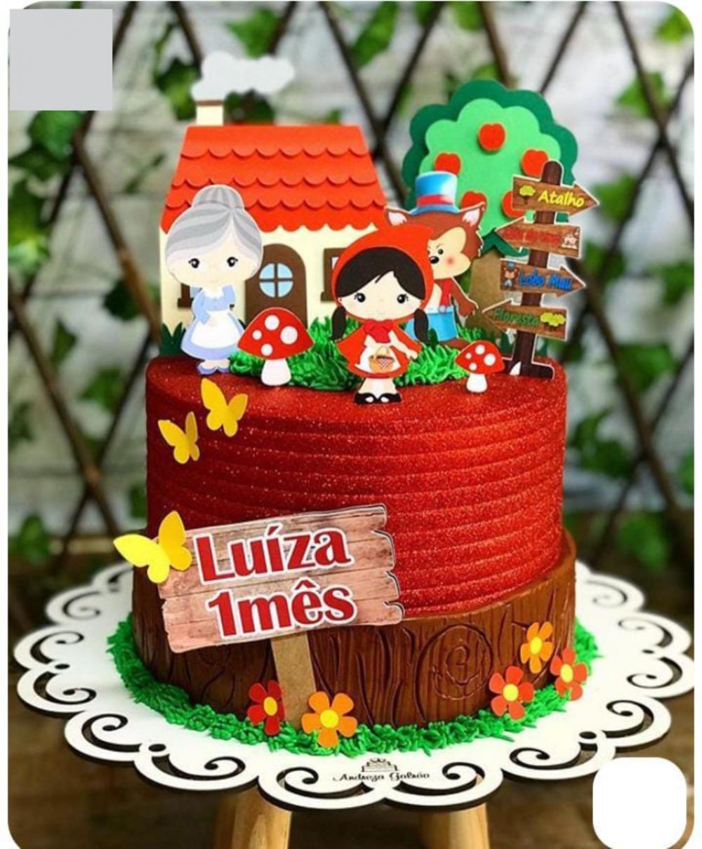 topo de bolo chapeuzinho vermelho