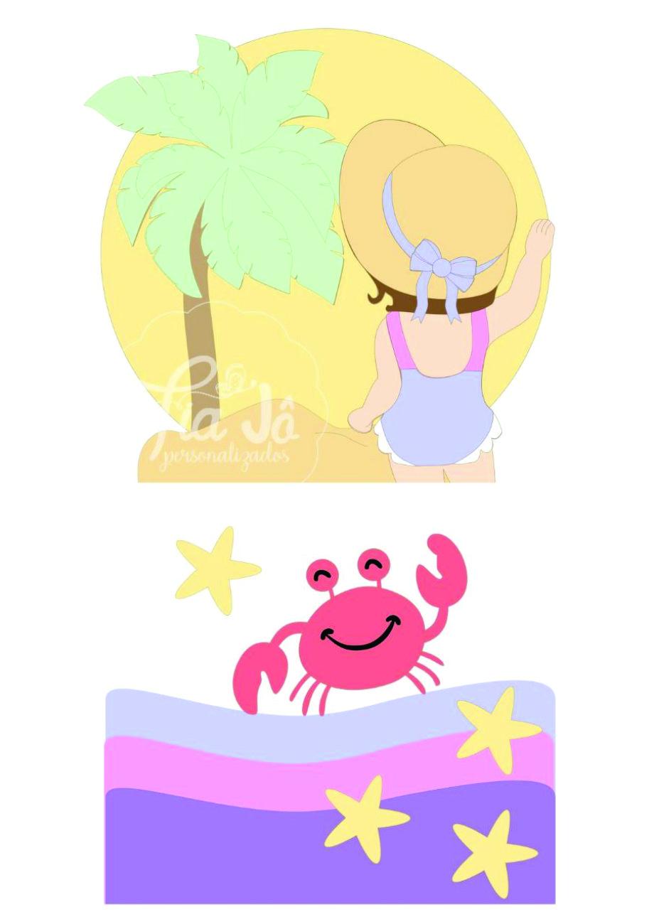 topo de bolo pool party praia verão