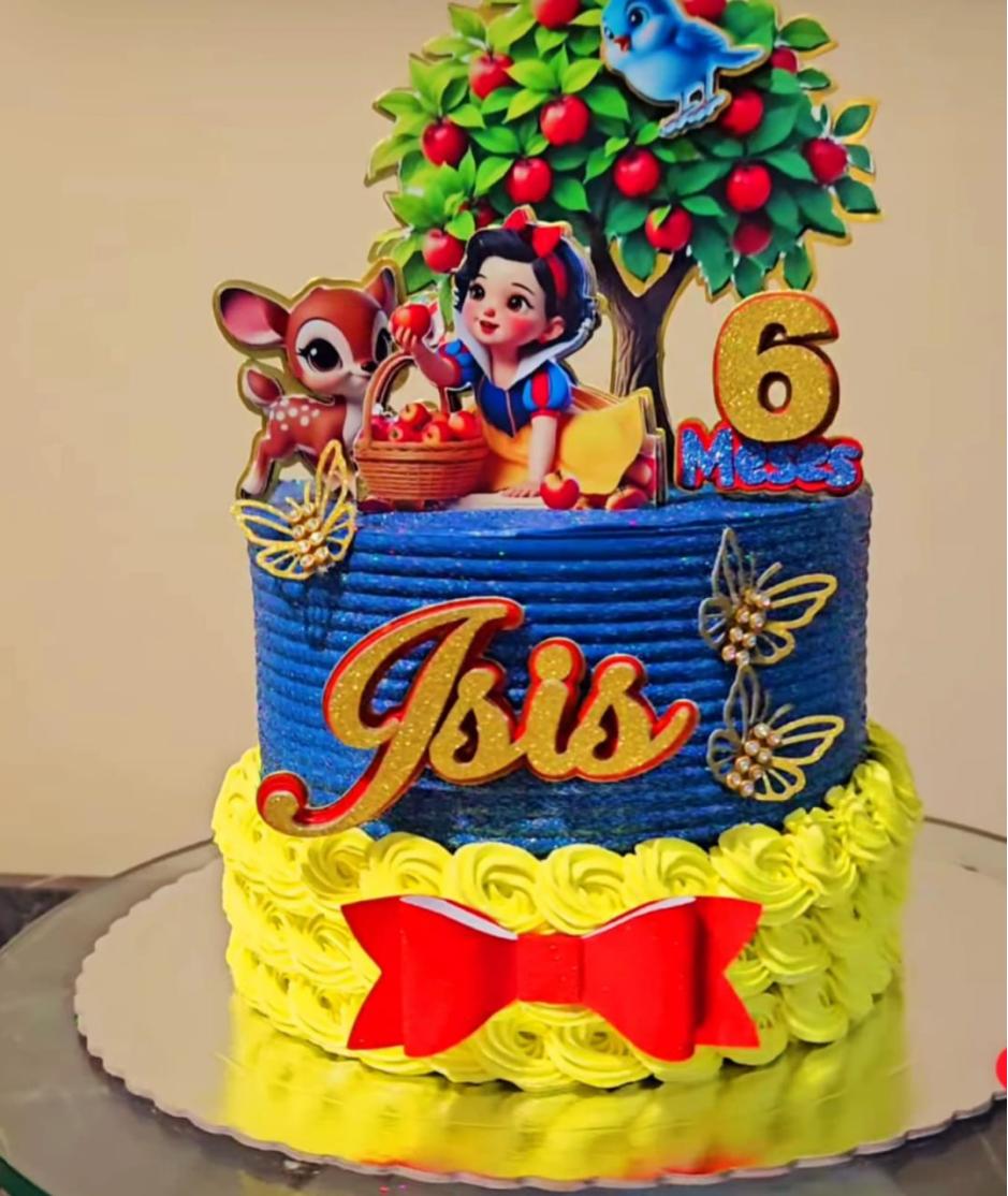 topo de bolo branca de neve