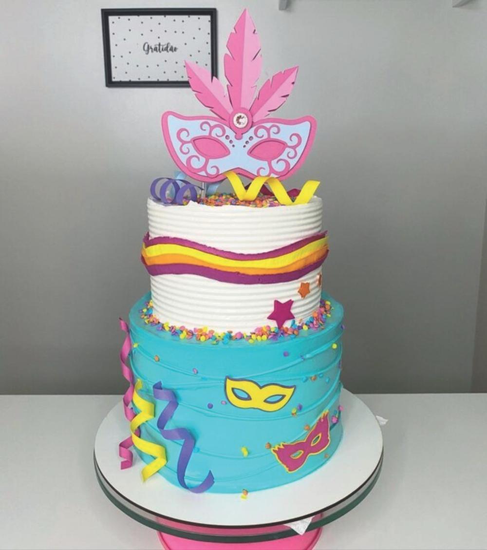 topo de bolo carnaval  máscaras