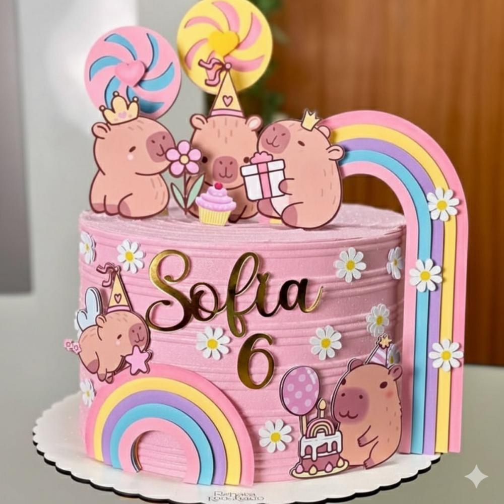 topo de bolo capivara