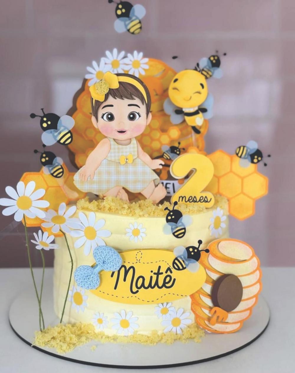 topo de bolo abelhinha mesversário