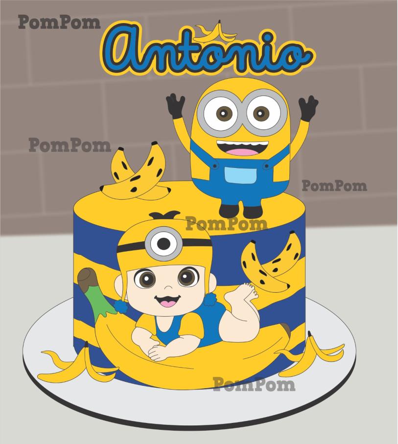 topo de bolo minnions