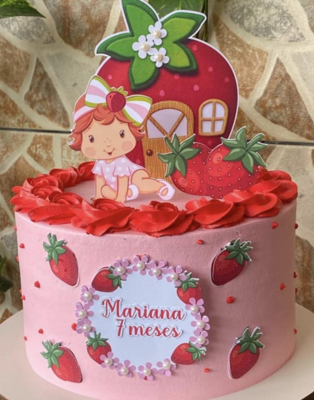 topo de bolo moranguinho menina baby