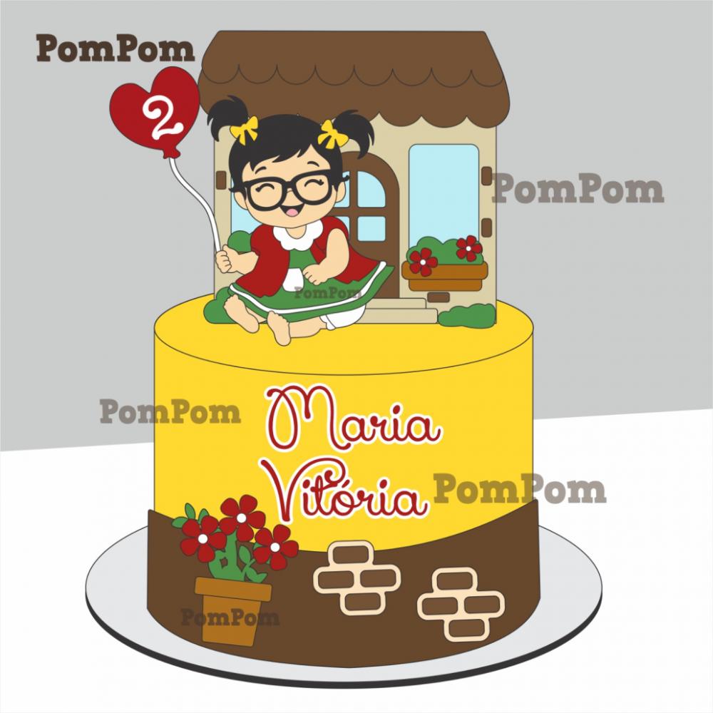 topo de bolo chiquinha baby