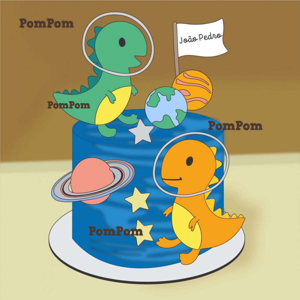 topo de bolo dino baby