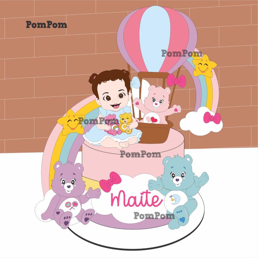 topo de bolo ursinhos carinhosos