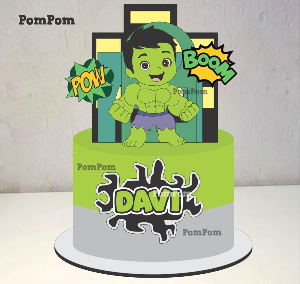 topo de bolo hulk