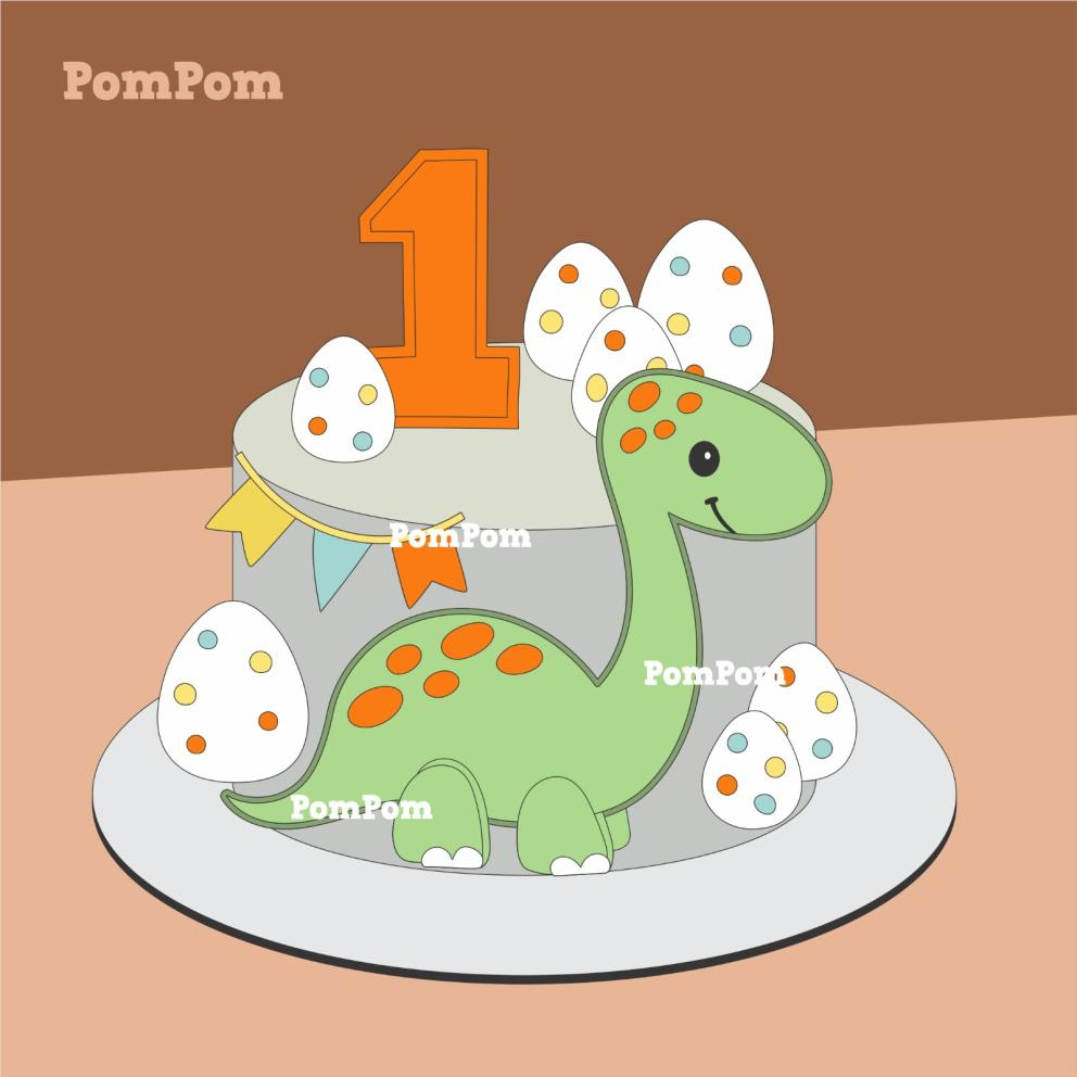 topo de bolo dino baby
