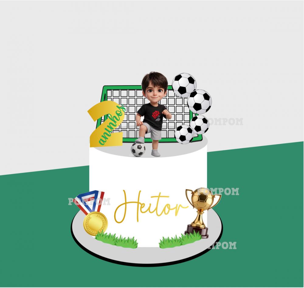 topo de bolo futebol brasil