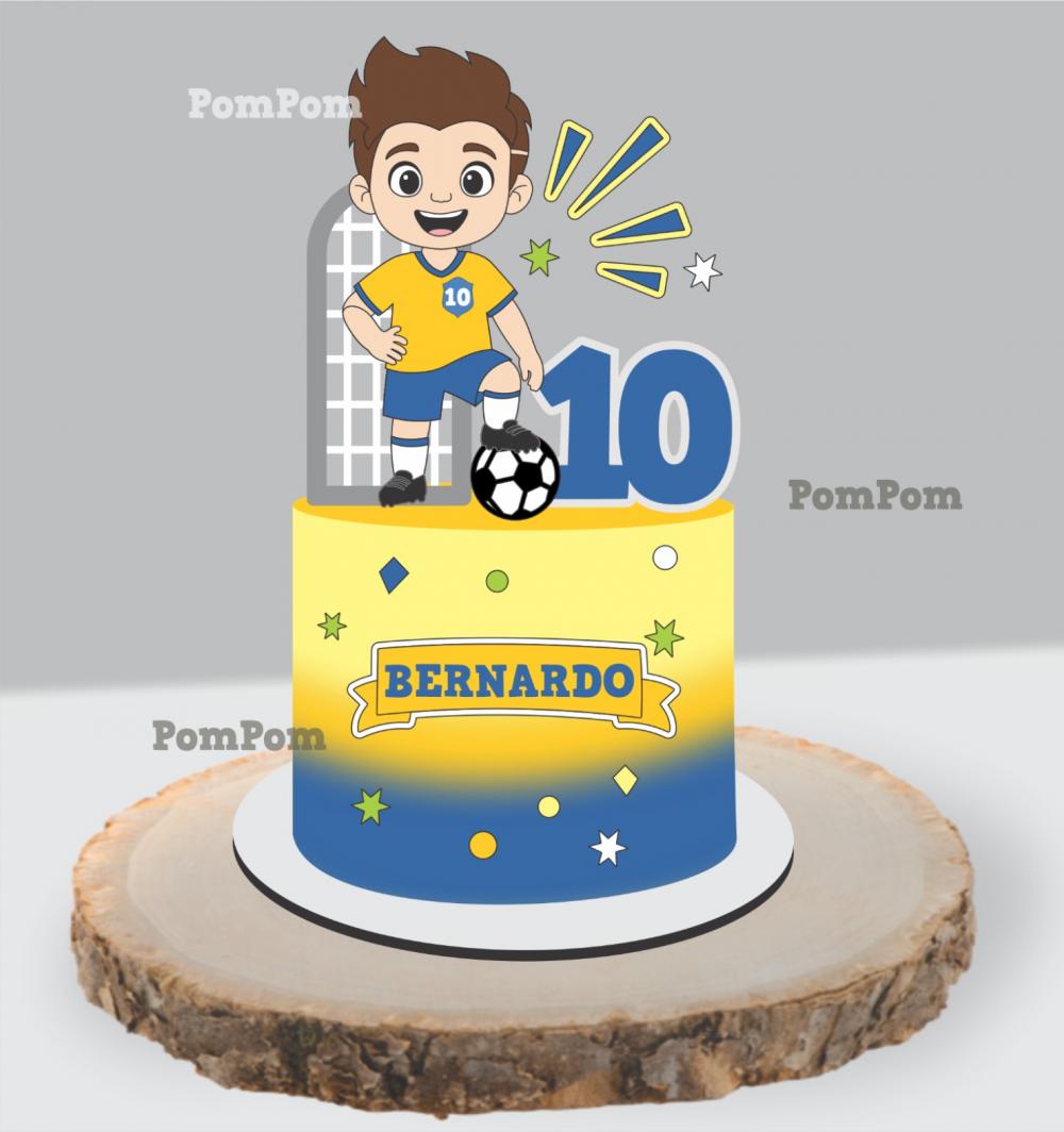 topo de bolo futebol brasil