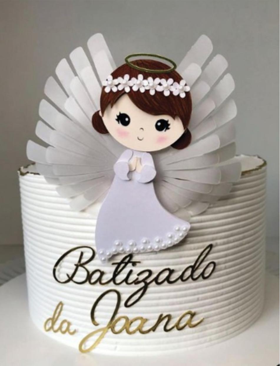 topo de bolo batismo menina