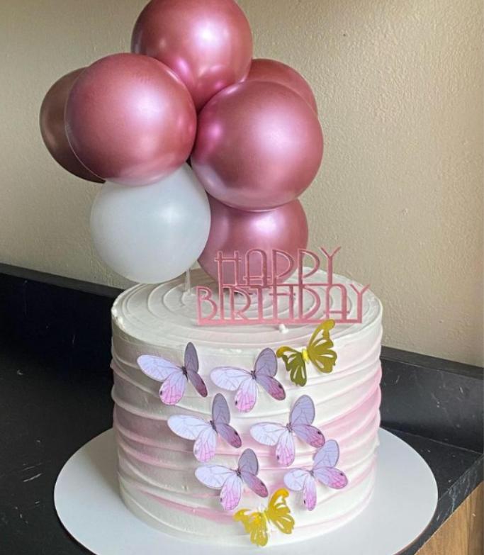 topo de bolo happy birthday borboletas