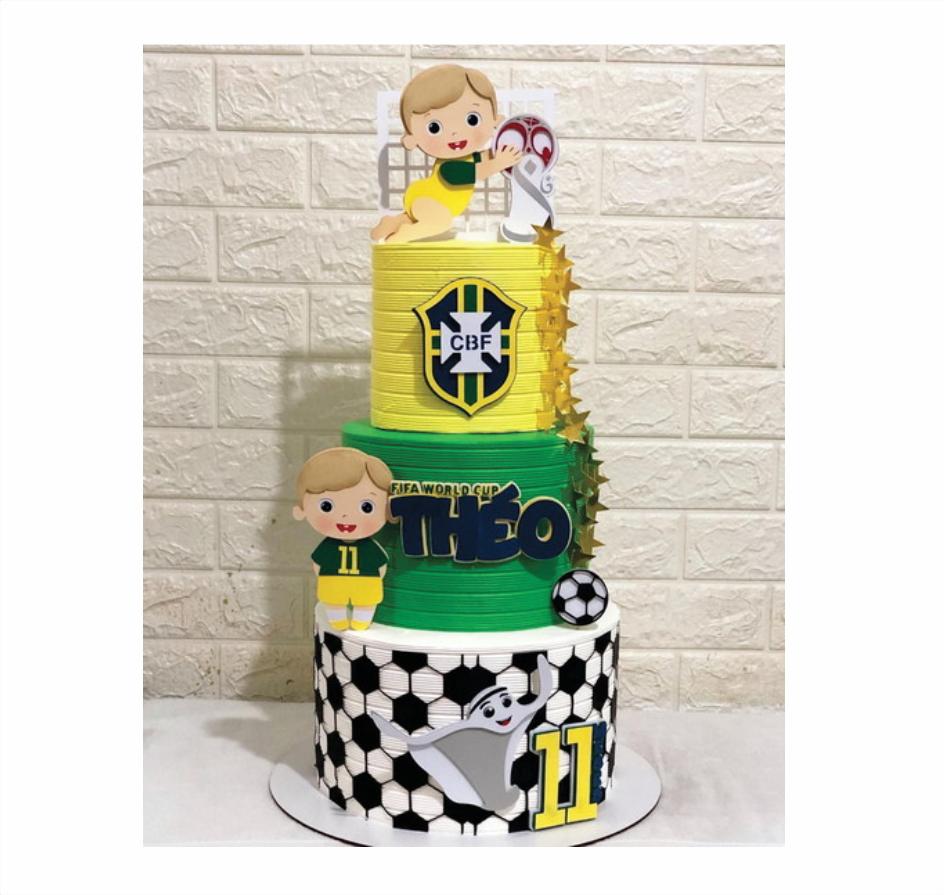 topo de bolo mesversário futebol brasil