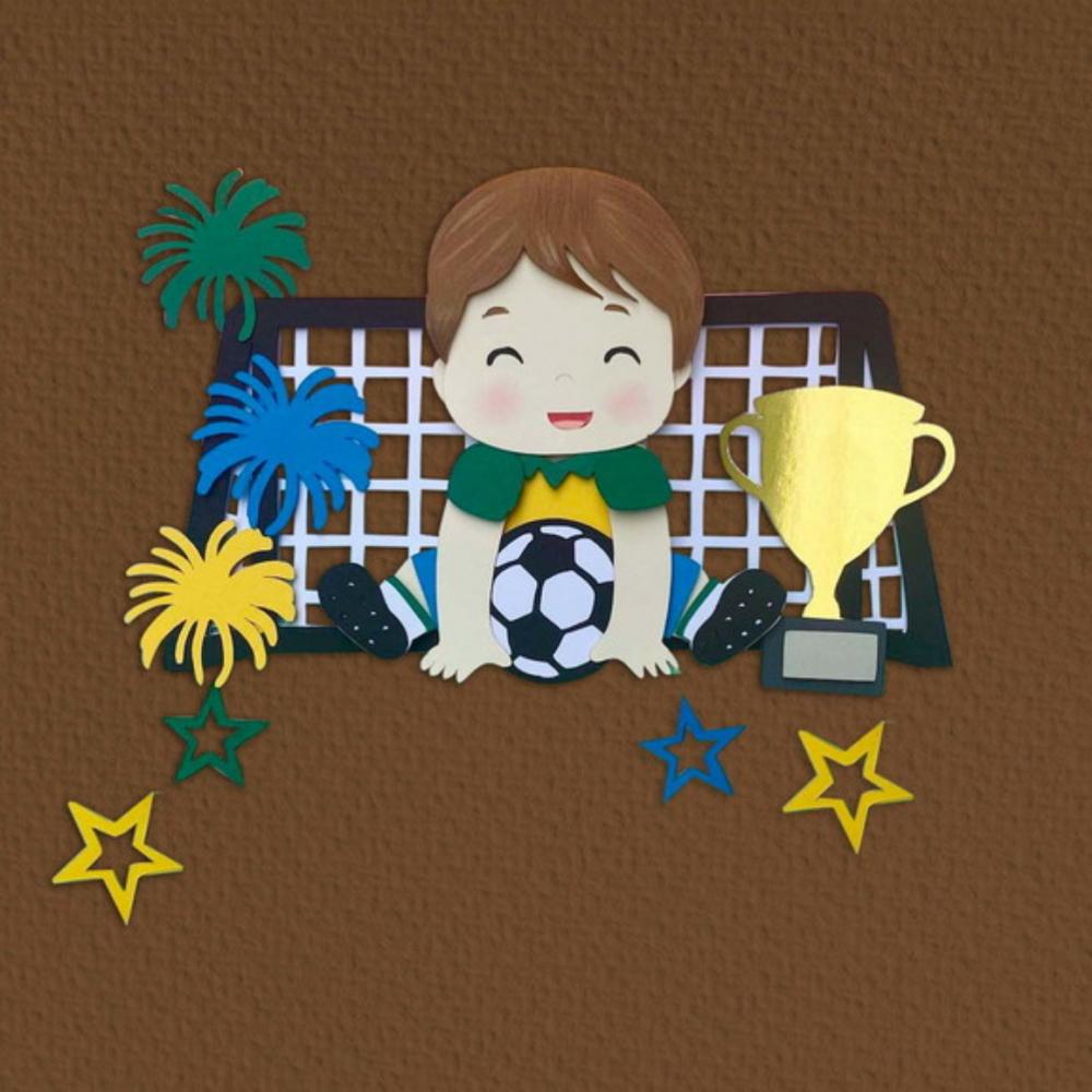 topo de bolo futebol brasil menino