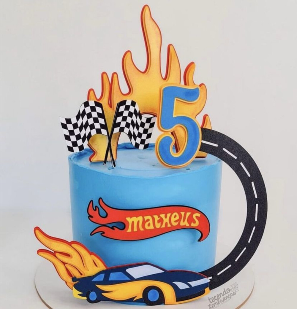 topo de bolo hotwheels