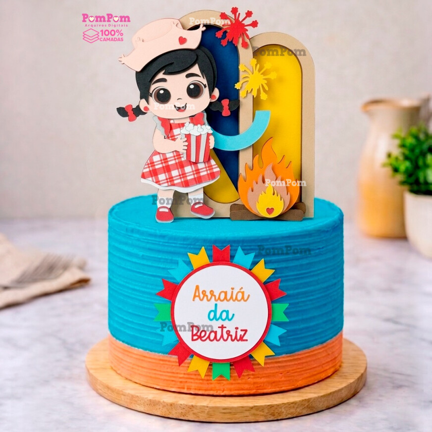 topo de bolo festa junina meu primeiro arraiá