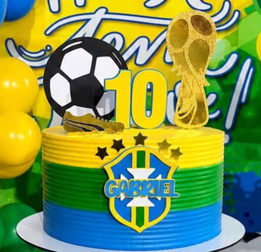 topo de bolo futebol brasil