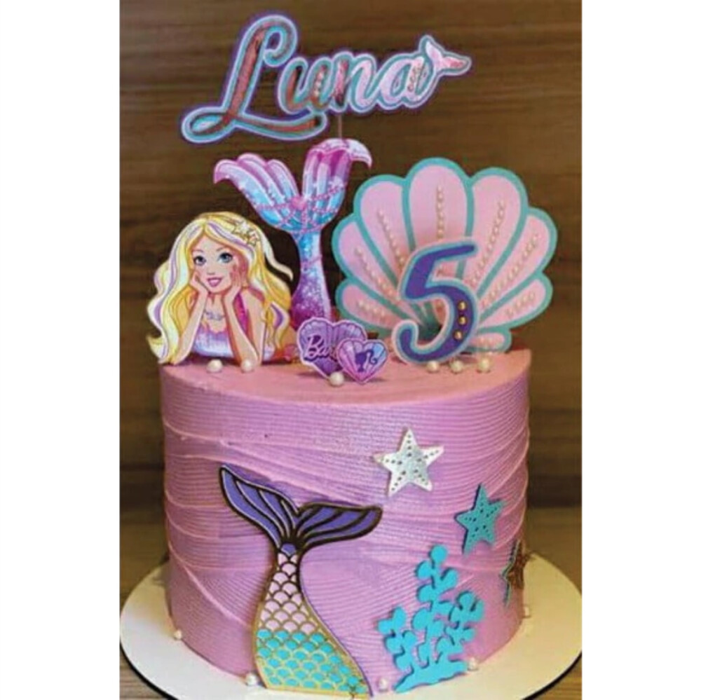 topo de bolo barbie sereia