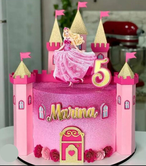 topo de bolo castelo barbie