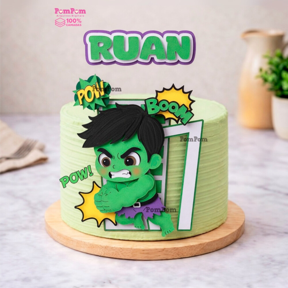 topo de bolo hulk