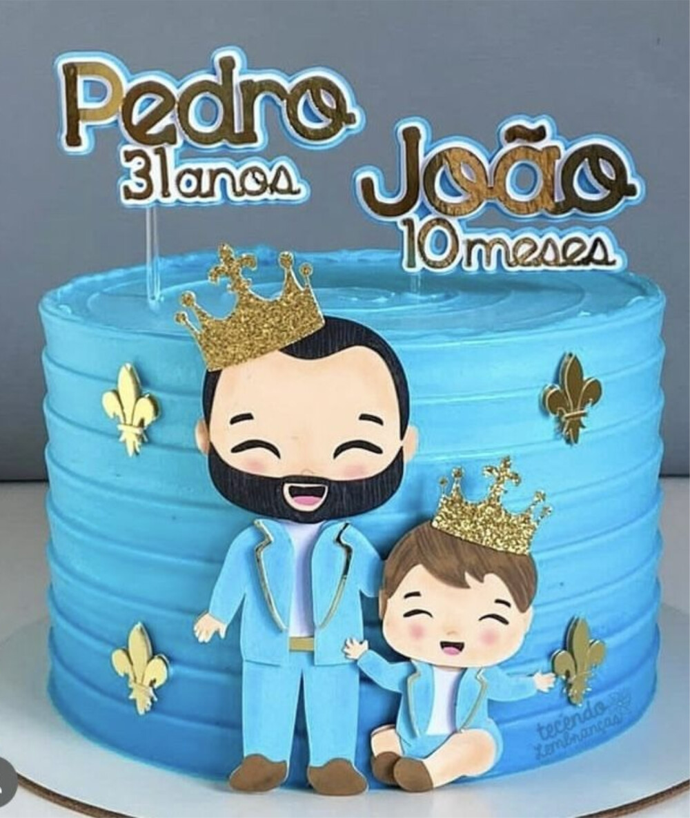 topo de bolo pai e filho