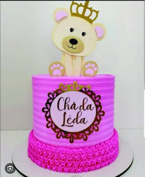 topo de bolo chá de bebe ursinha