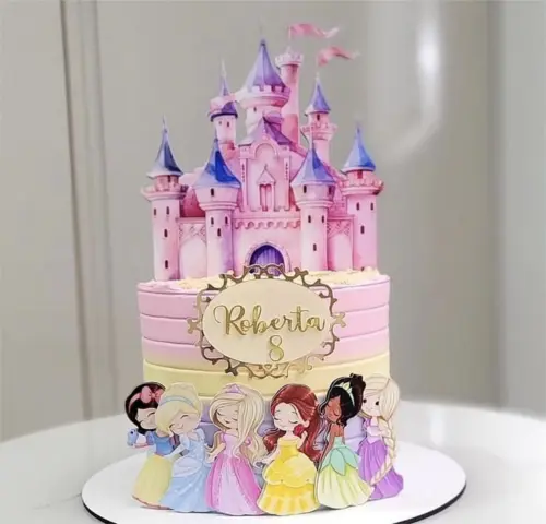 topo de bolo castelo princesas