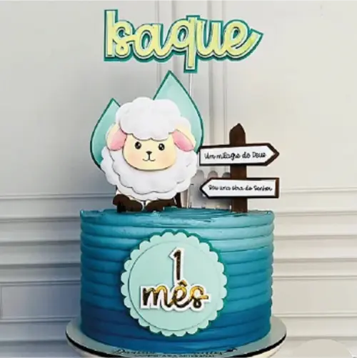 topo de bolo ovelhinha