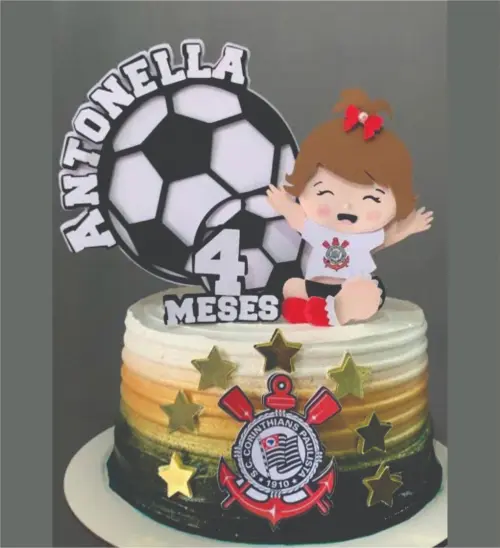 topo de bolo corinthians menina mesversário