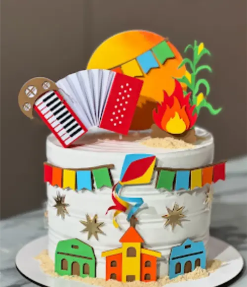 topo de bolo sanfona festa junina