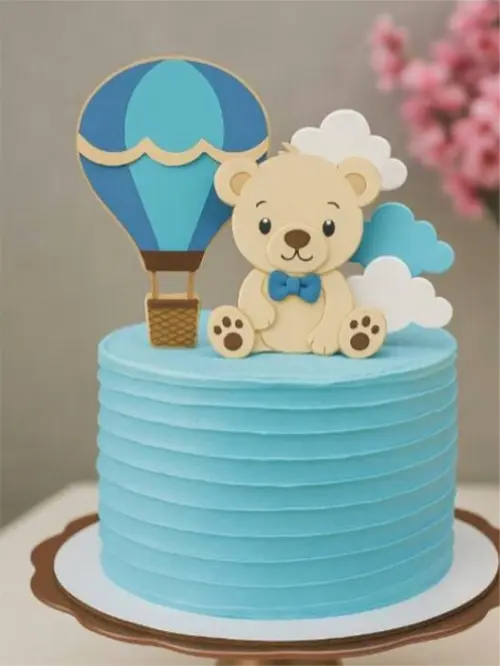 topo de bolo ursinho com balão