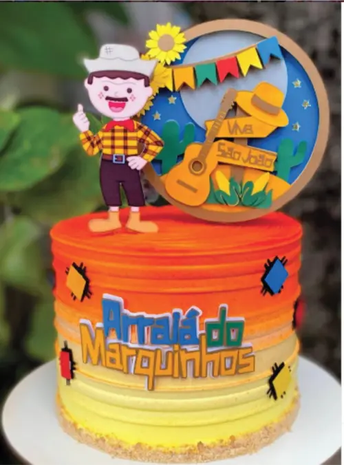 topo de bolo arraiá homem caipira