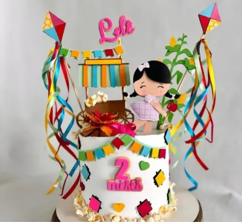 topo de bolo festa junina arraiá