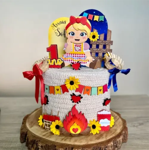 topo de bolo festa junina arraiá