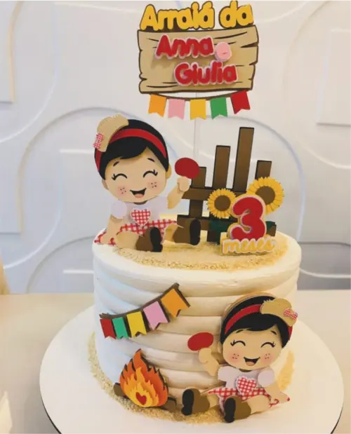 topo de bolo arraiá mesversário