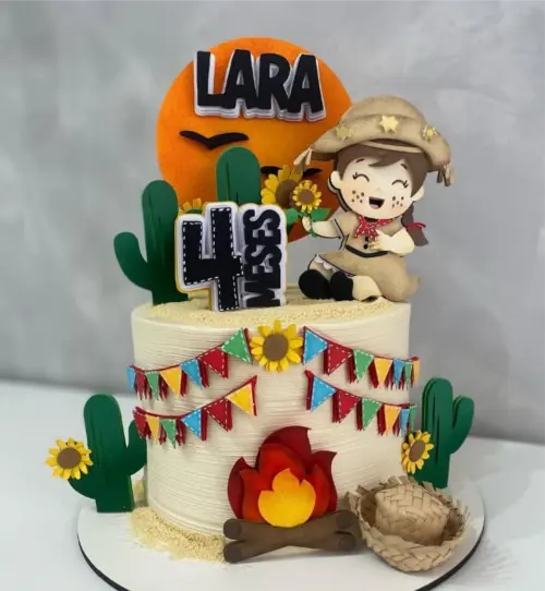 topo de bolo arraiá mesversário