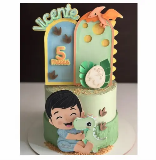 topo de bolo dino baby