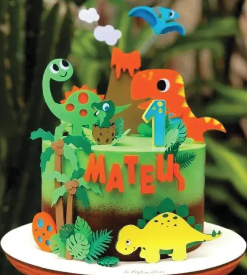 topo de bolo dinossauros
