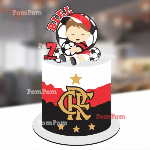 topo de bolo flamengo menino mesversário